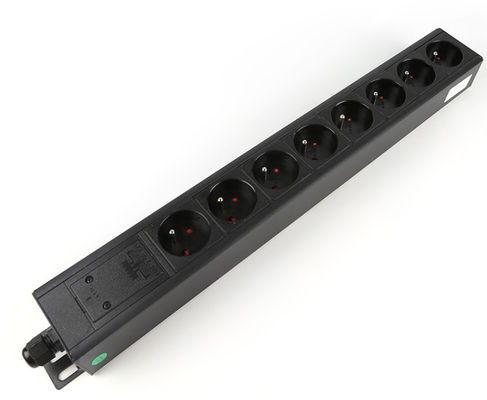 1.5U Thickness 8 Way Cabinet PDU Power Distribution Unit with 250V 16A France Socket