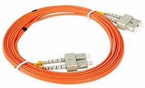 SC to SC Duplex Multimode Fiber Optic Patch Cord with 62.5/125 um Core and PVC Jacket