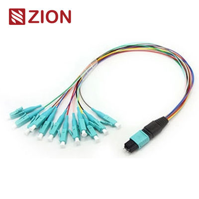 12 Fibers MPO-LC Fan-out Patch Cable with 0.9mm Diameter and 30-35cm Length for High-Density Data Centers