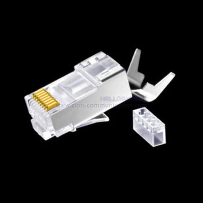 CAT7 FTP RJ45 Connector with Fix Tail Clamp and 8P8C FTC 145 Phosphor Bronze Contact Modular Plug