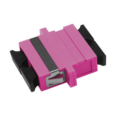 SC OM4 DX Fiber Optic Adapter with Flange - ≤ 0.2dB Alternating Loss, Ceramic or Metal Sleeve, Wide Operating Temperature (-40 ~ +85℃)