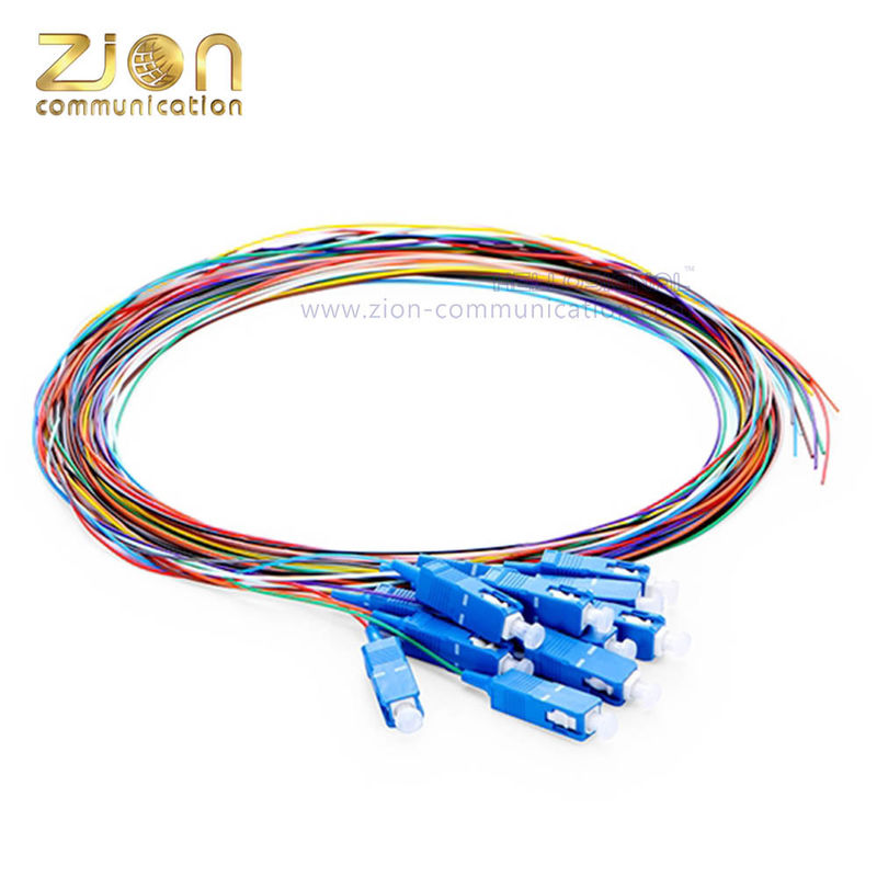 SC UPC 12 Fibers G.652.D Single Mode Fiber Optic Patch Cord Unjacketed Color Coded FOPT